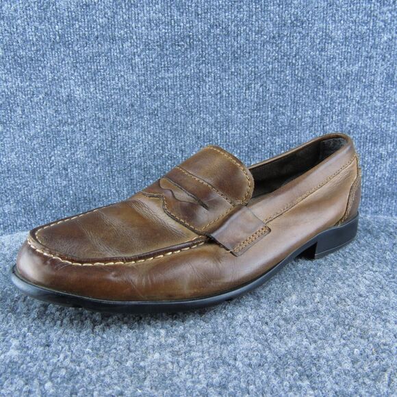 Rockport M76444 Men Loafer Shoes Brown‎ Leather Slip On Size 10 Medium - Picture 1 of 10